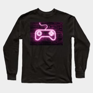 Neon Gaming Controller for Gamer Long Sleeve T-Shirt